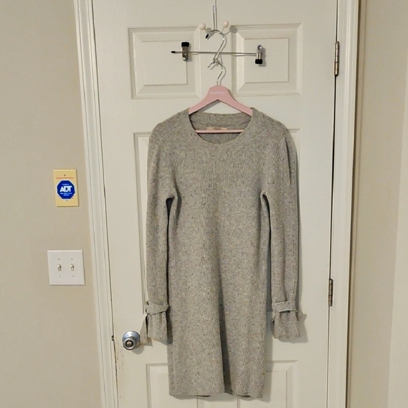 LOFT Gray Long Sleeve Sweater Dress - Picture 1 of 5